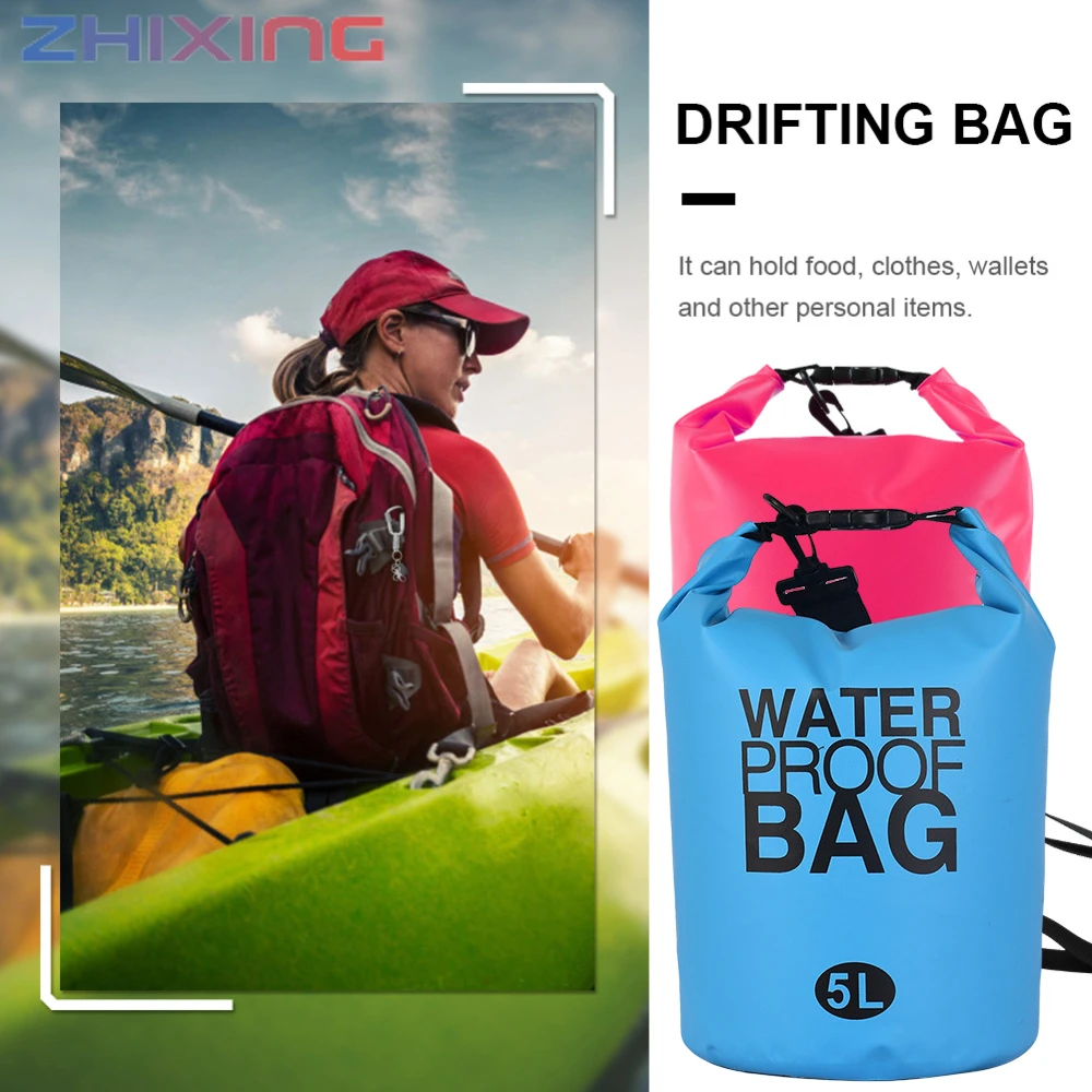 ZHIXING 5L Waterproof Dry Bag PVC Waterproof Backpack for Outdoor Sports Blue Water Sport Dry Bag Sports Storage Bag Lightweight