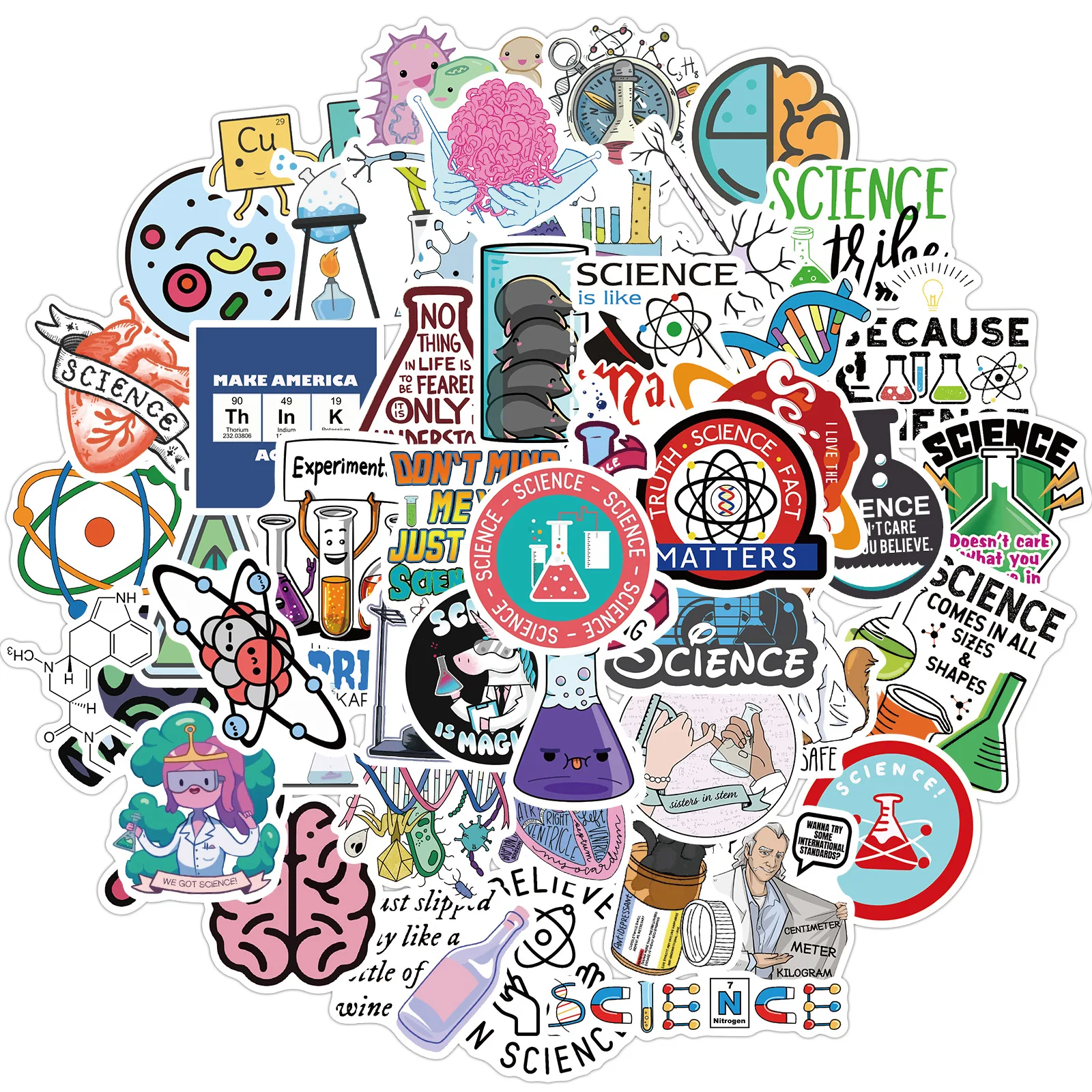

10/30/50Pcs Classic Science Lab Stickers Graffiti DIY Car Travel Laptop Luggage Phone Guitar Waterproof Kid Toy Sticker Decals