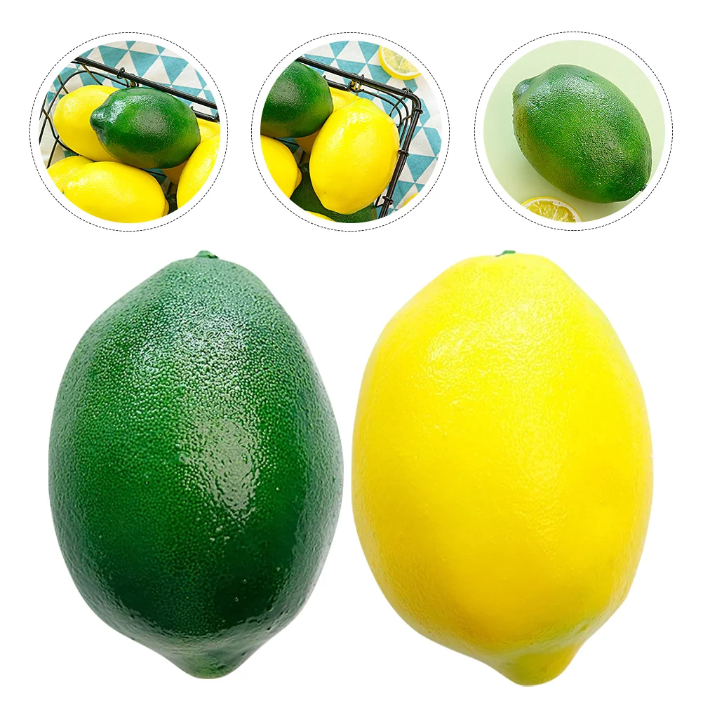 

8pcs Indoor Decorative Artificial Lemon Decoration False Lemon Prop Fake Fruit Adornment Lifelike Lemon Adornment