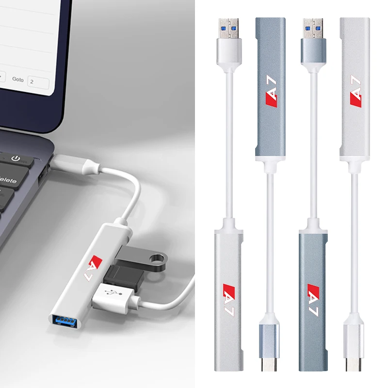 

1pcs Car Hub Adapter USB 2.0 4/Type-C Port Laptop Receiver Splitter for Audi A7 A8 A3 A4 A5 A6 TT Q3 Q5 Q7 A1 B5 B6 B7 B8 B9 Etc