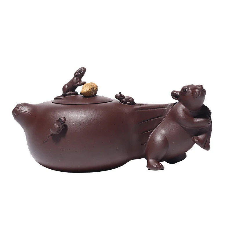

Boutique Famous Raw Ore Zodiac Purple Clay Teapot Handmade Teapot High-End Tea Set