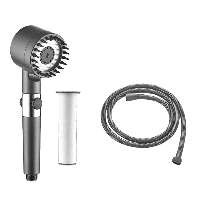

High Pressure 3 Spray Modes Shower Head With Hose With Filter, Bracket And Detachable Filter Wand