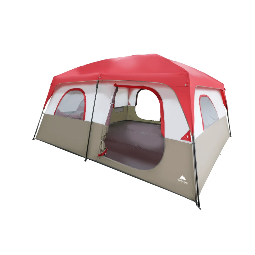 

DCLOUD 14-Person Family Cabin Tent, with 2 Rooms,Roof Top Tent Camping Equipment Tents Outdoor Camping ，Red