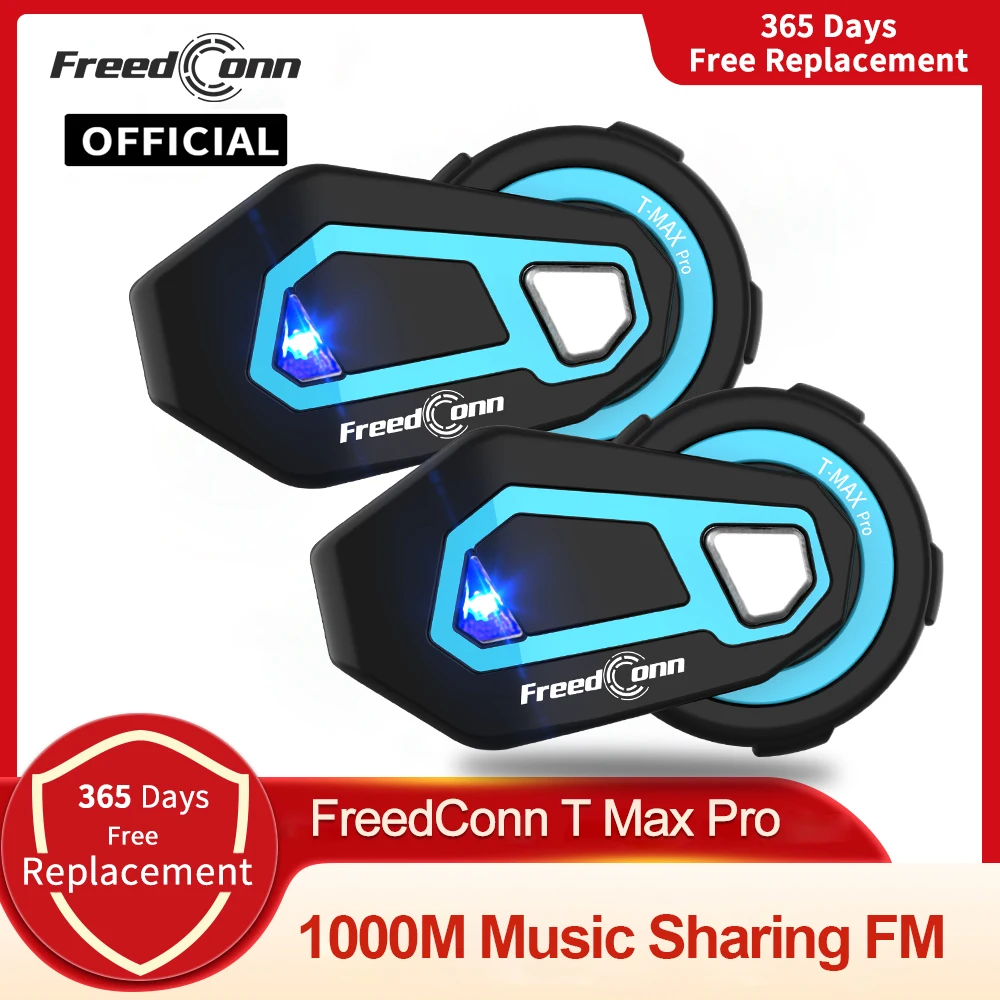 Фото Bluetooth-гарнитура для мотоциклетного шлема Freedconn T Max Pro, BT 5,0, 1200 м №1
