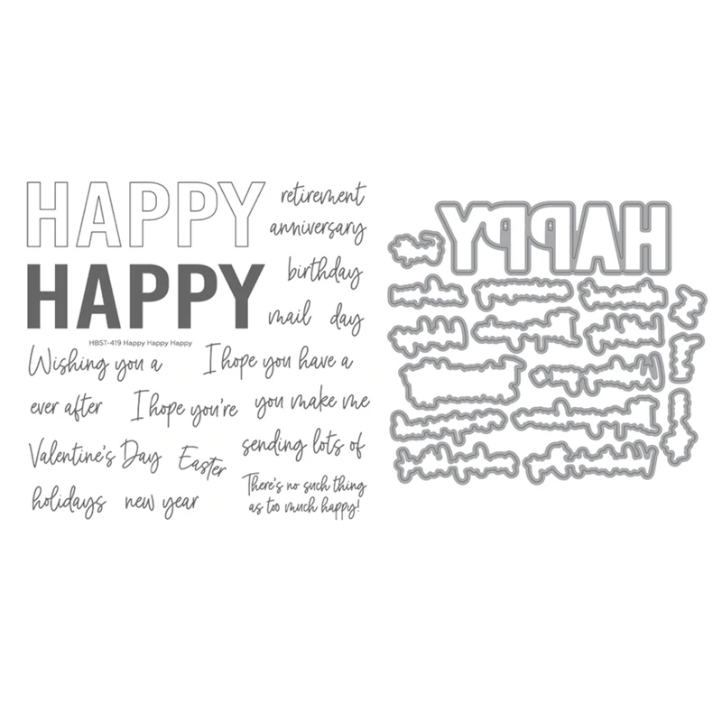 

Прозрачные штампы счастливого слова для нового 2022 года, скрапбукинг, изготовление бумаги, рамка для тиснения пчелами, товары для рукоделия, ...