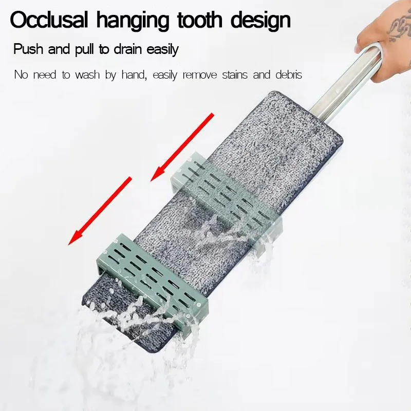 Squeeze Flat Mop Hand-free Wash Head 360 Rotation Lazy Mops With Microfiber Pads Wet Or Dry Floor Cleaning Product | Дом и сад