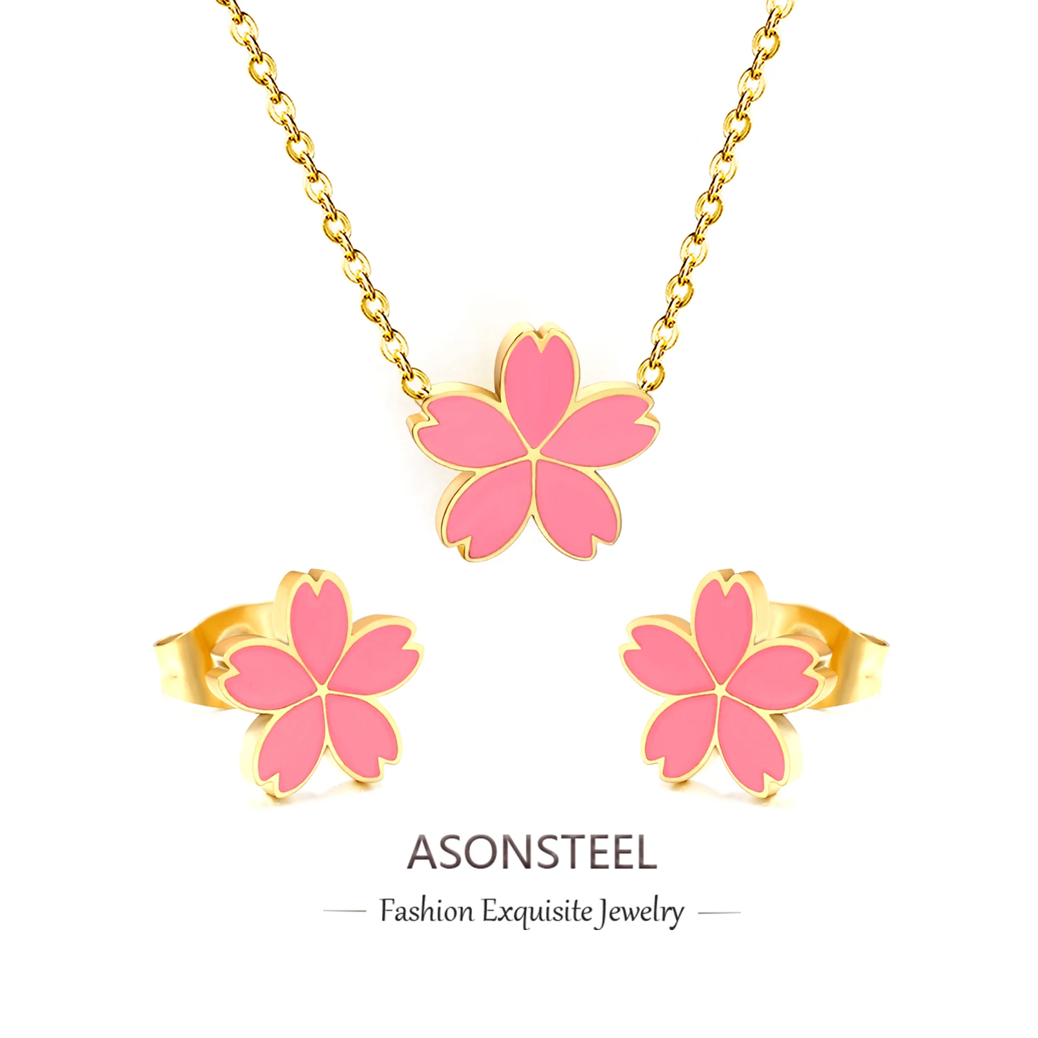 ASONSTEEL вишневый слон капающее масло подвески ожерелья серьги комплект ювелирных