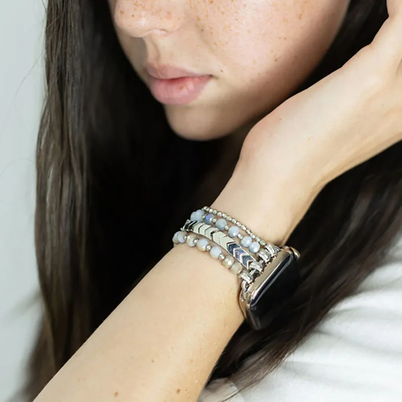 life Tree Bracelet Band For Apple Watch 38 40 42 44mm Bohemia Strap Compatible for iwatch Series 7654321 vintage bead Wristband