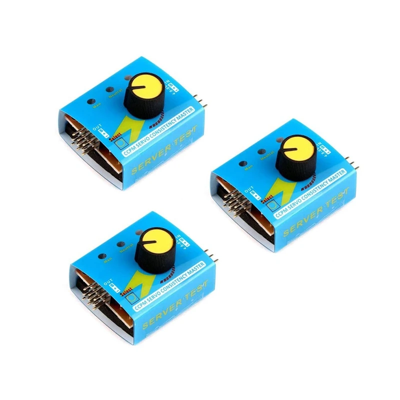 

3Pcs RC Servo Tester 3CH Speed Controller Checker Adjustment Steering Gear Tester CCPM Master for RC Helicopter