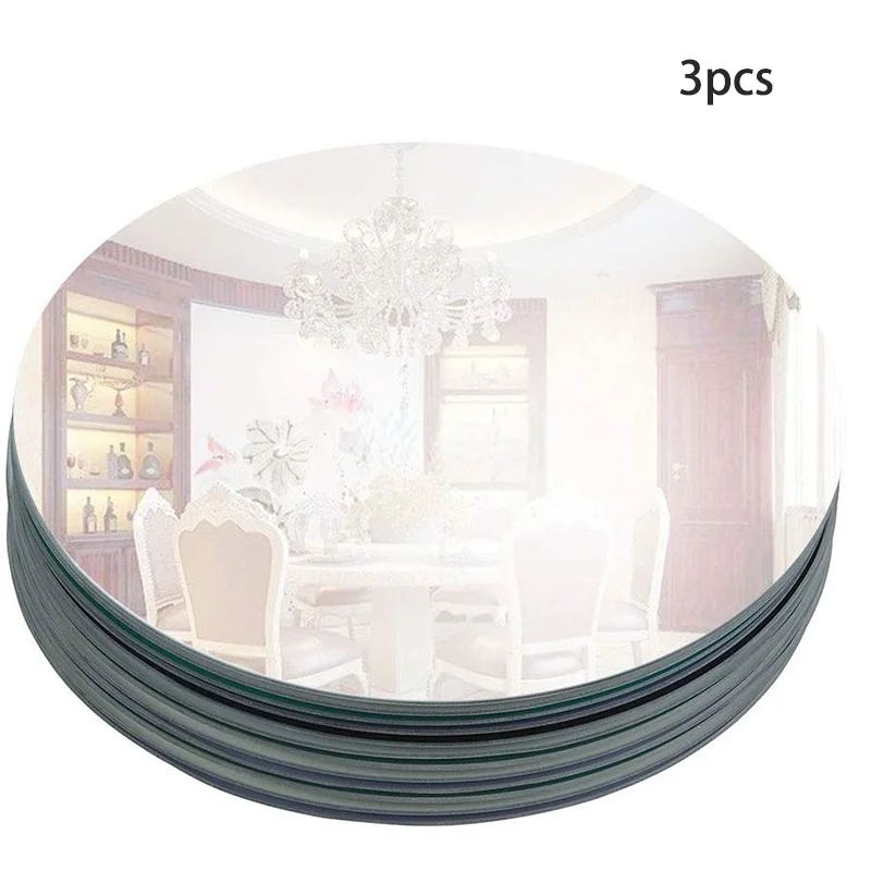 

200mm Round Mirror Glass Tray for Wedding Decorations Decor Candle Tray Plate for Baby Shower Parties Centerpieces 2mm thickness