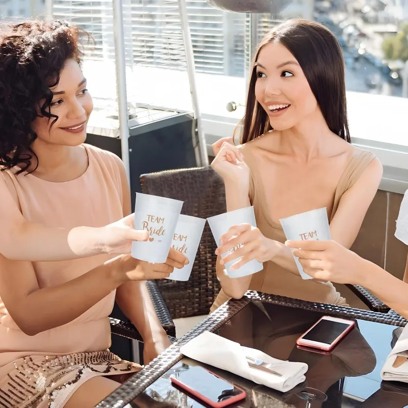 12 шт. чашка для девичника на 16 унций пластиковая белая свадебная племени