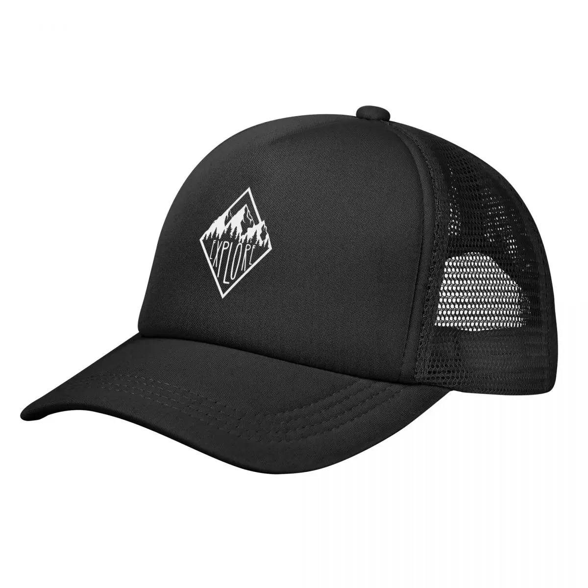 

Explore Mountain Range Letter Printing Eaves Baseball Cap Summer Breathable Mesh Cap Sport All-Match Sun Shield Mesh-Back Cap