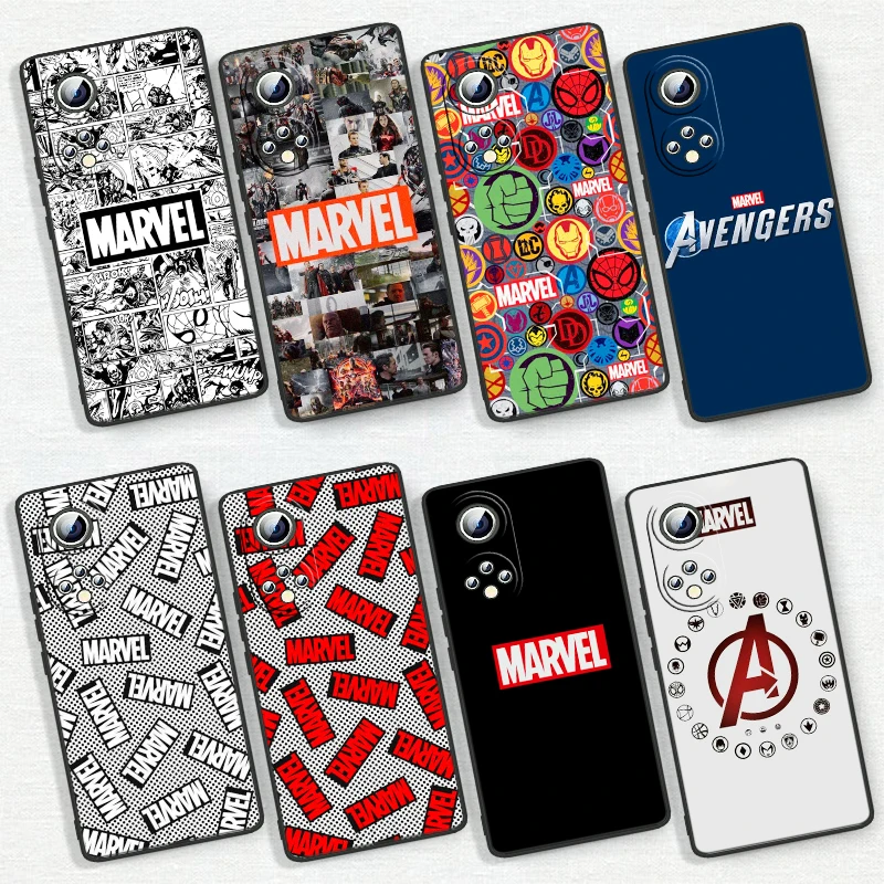 

Marvel Logo Avengers Phone Case For Honor 60 50 30 30i 30S V30 X30i X20 10X X10 Play 5T Pro Plus Lite SE 5G Cover
