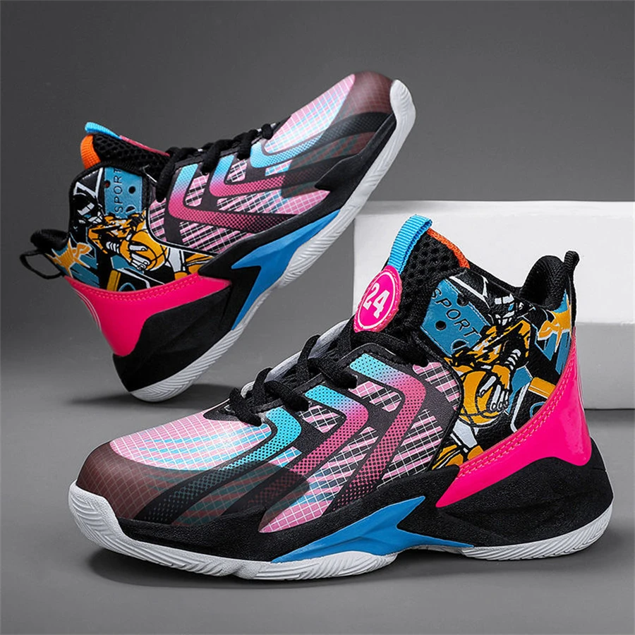 New Arrival Basketball Shoes Boys Cushioning Non-Slip Wearable Sports Shoes Gym Training Athletic Basketball Sneakers for Kids