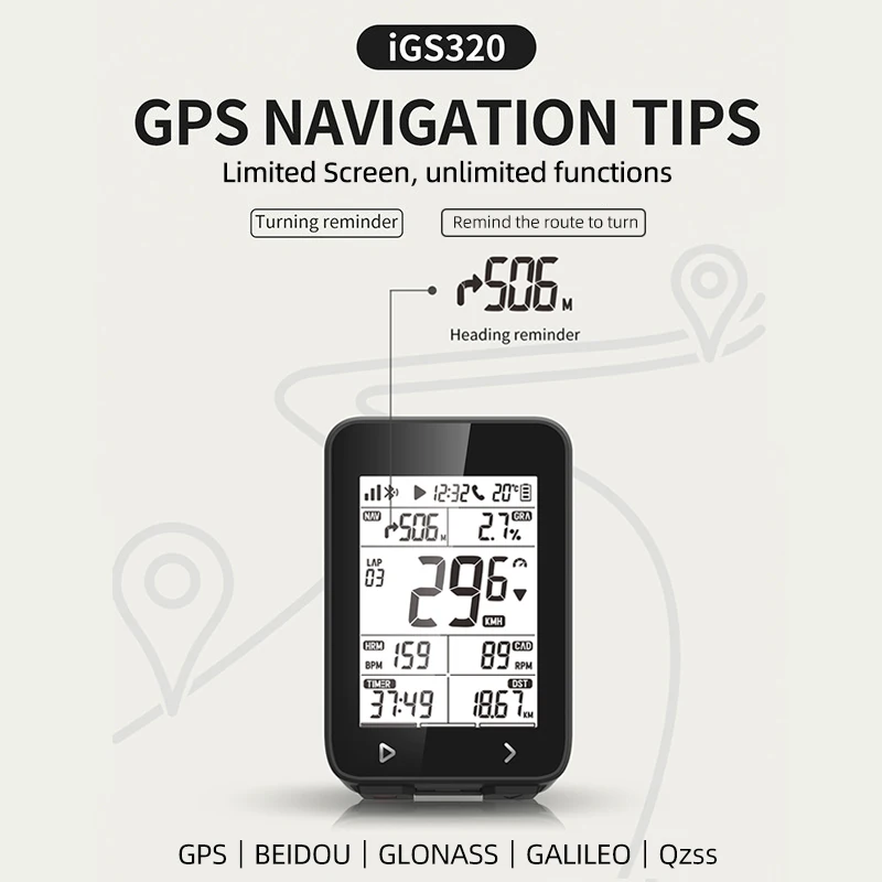 I GPS-порт iGS320 велосипедный компьютер беспроводной IPX7 Bluetooth GPS водонепроницаемый ANT