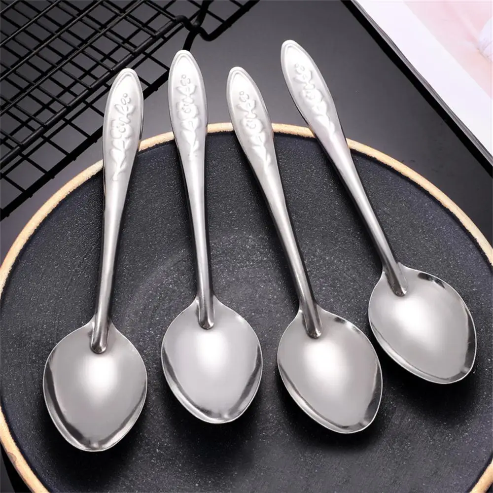 

410 Stainless Steel Rose Spoon Restaurant Cafeteria Dining Spoon Household Spoon Watermelon Spoon Kitchen Tools Soup Spoon