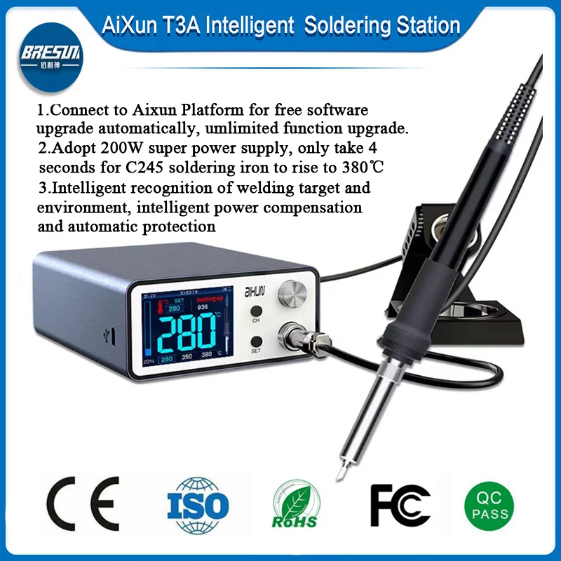 

AIXUN T3B T3A Smart Nano Welding Station with T115 T210 Handle Rapid Soldering Electric Tool for Cell Phone BGA Repair Platform