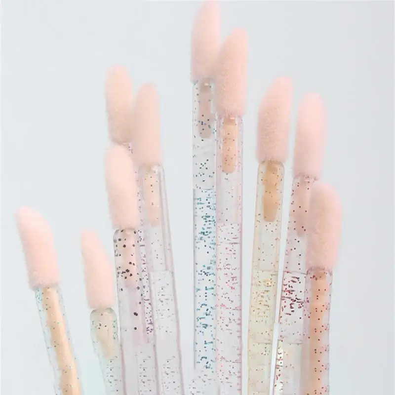

50PCS Flocking Lip Brush Lip Honey Brush Crystal Rod Mini Lip Brush Disposable Lip Color Brush Multi-functional Cleaning Stick