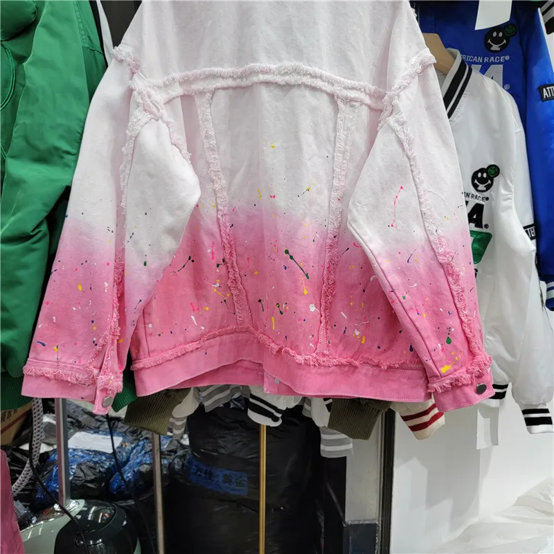 Куртка женская джинсовая в Корейском стиле свободная винтажная потертая куртка