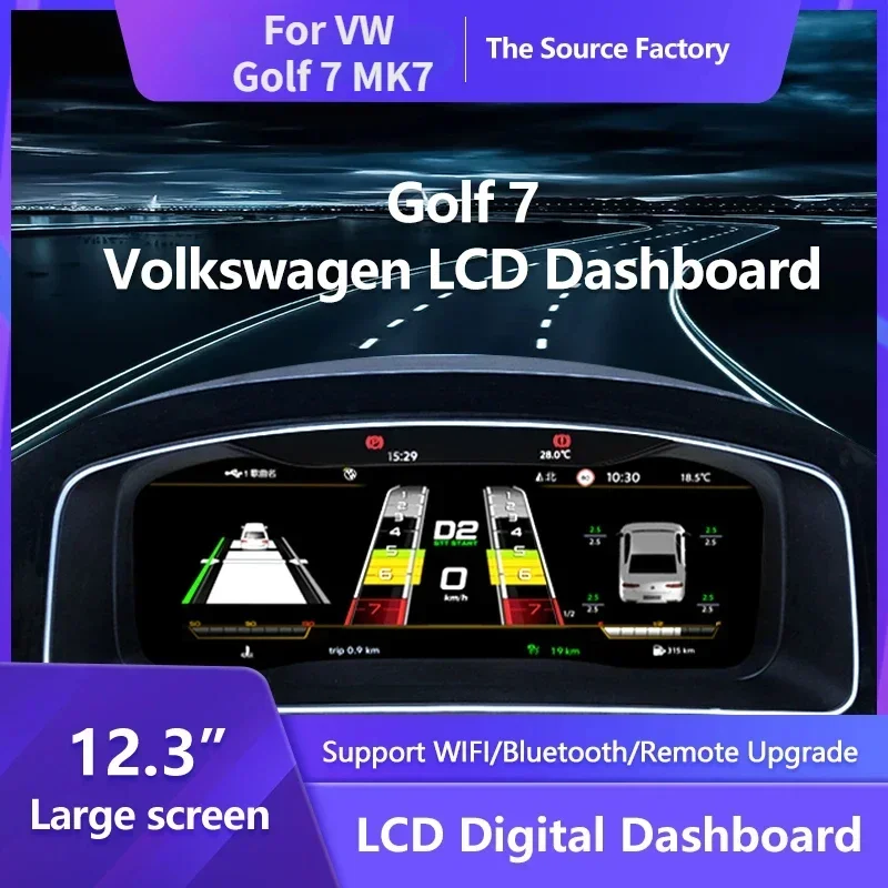 12 3-дюймовый ЖК-дисплей кластер приборной панели для VW Golf 7 MK7 2013-2020 лет Ntg4.5