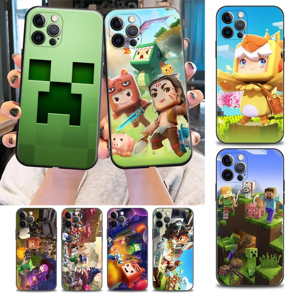 

Video Game M-Mini World Accessories Phone Case for iPhone 6 7 8 Plus SE 3 2020 2022 11 12 13 Pro Max Mini XR X S Case Soft Cover