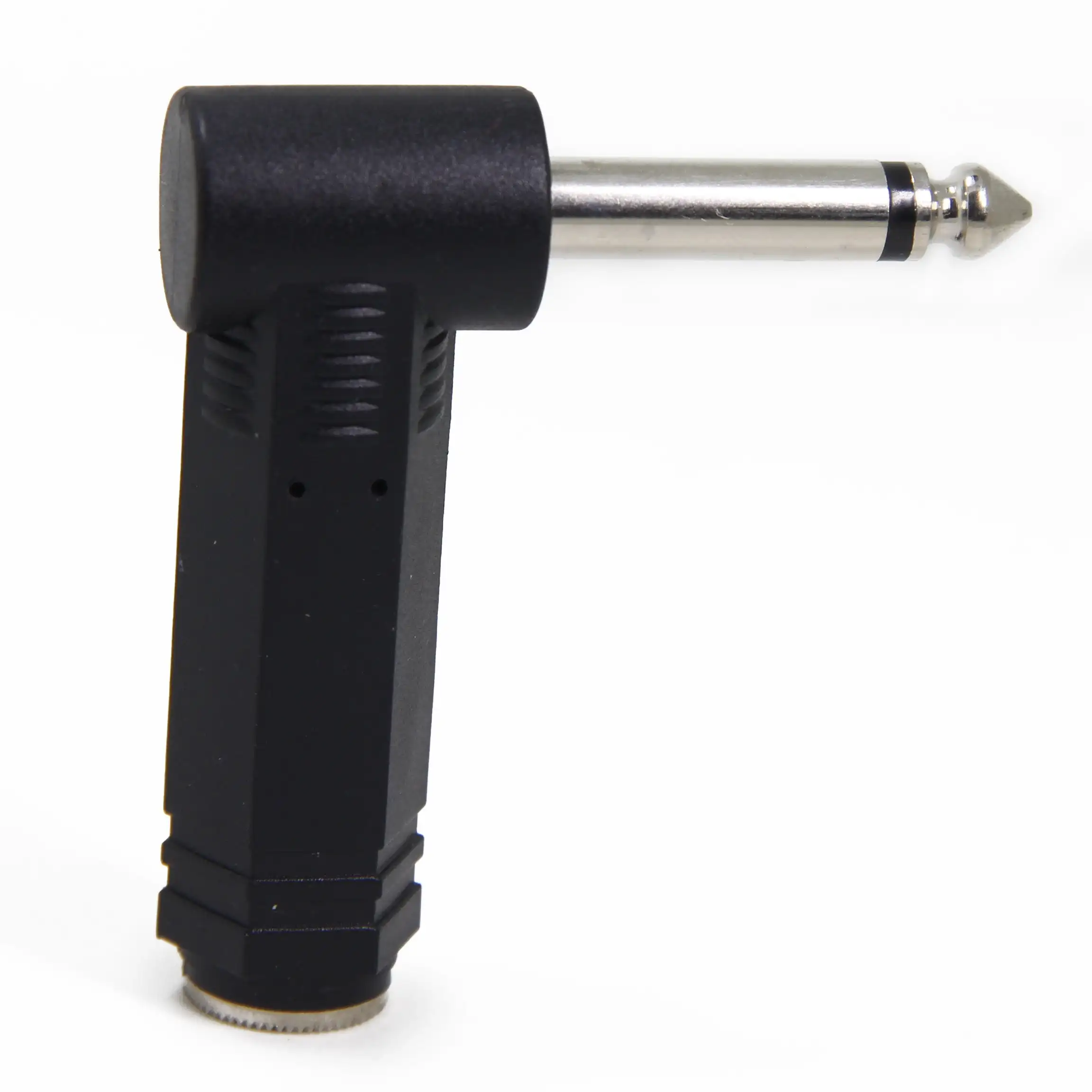 

1/4 Inch Right Angle TS Male to 1/4 Inch TS Female Adapter, 6.35mm 1/4" Mono Connector