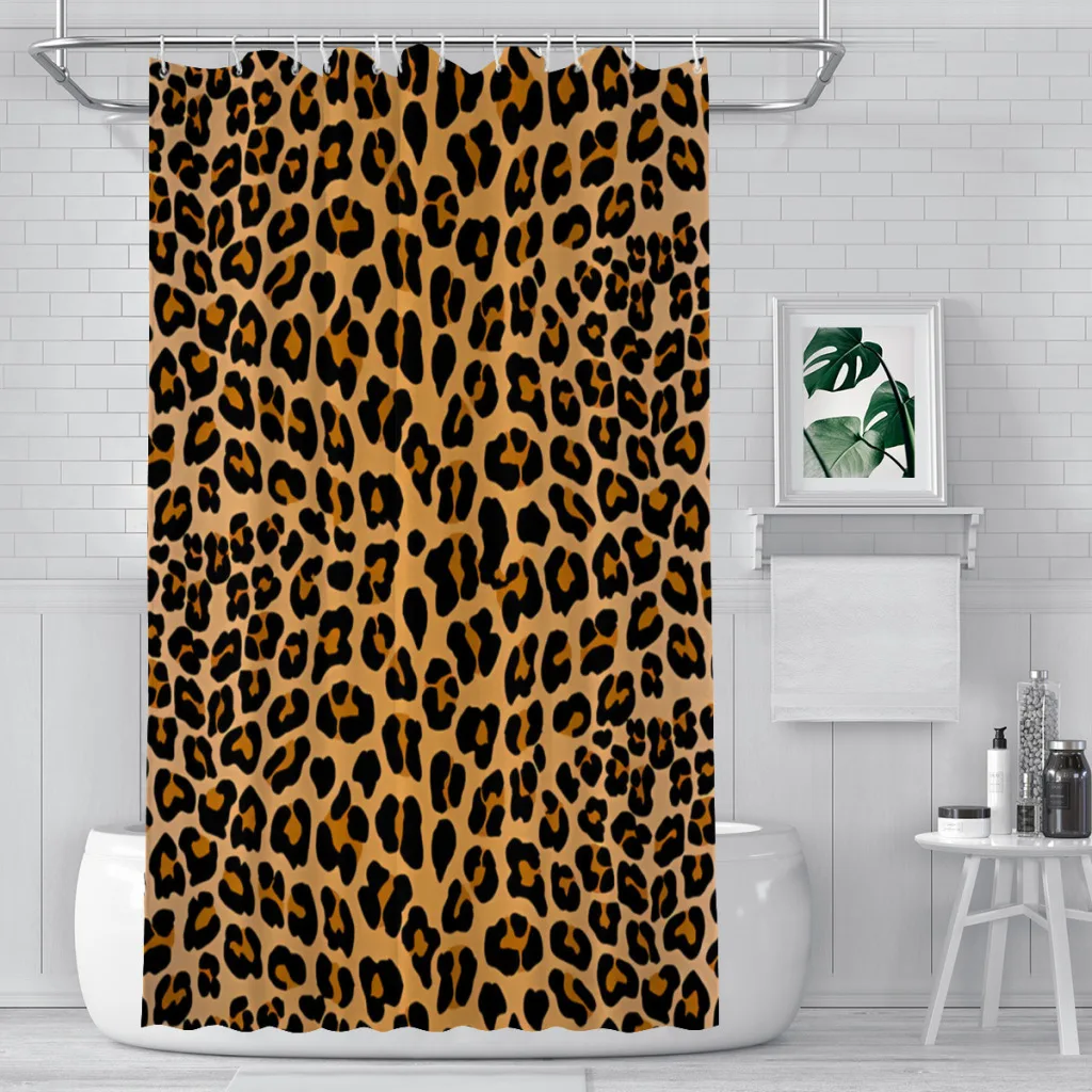 

Leopard Print Bathroom Shower Curtains Waterproof Partition Curtain Designed Home Decor Accessories