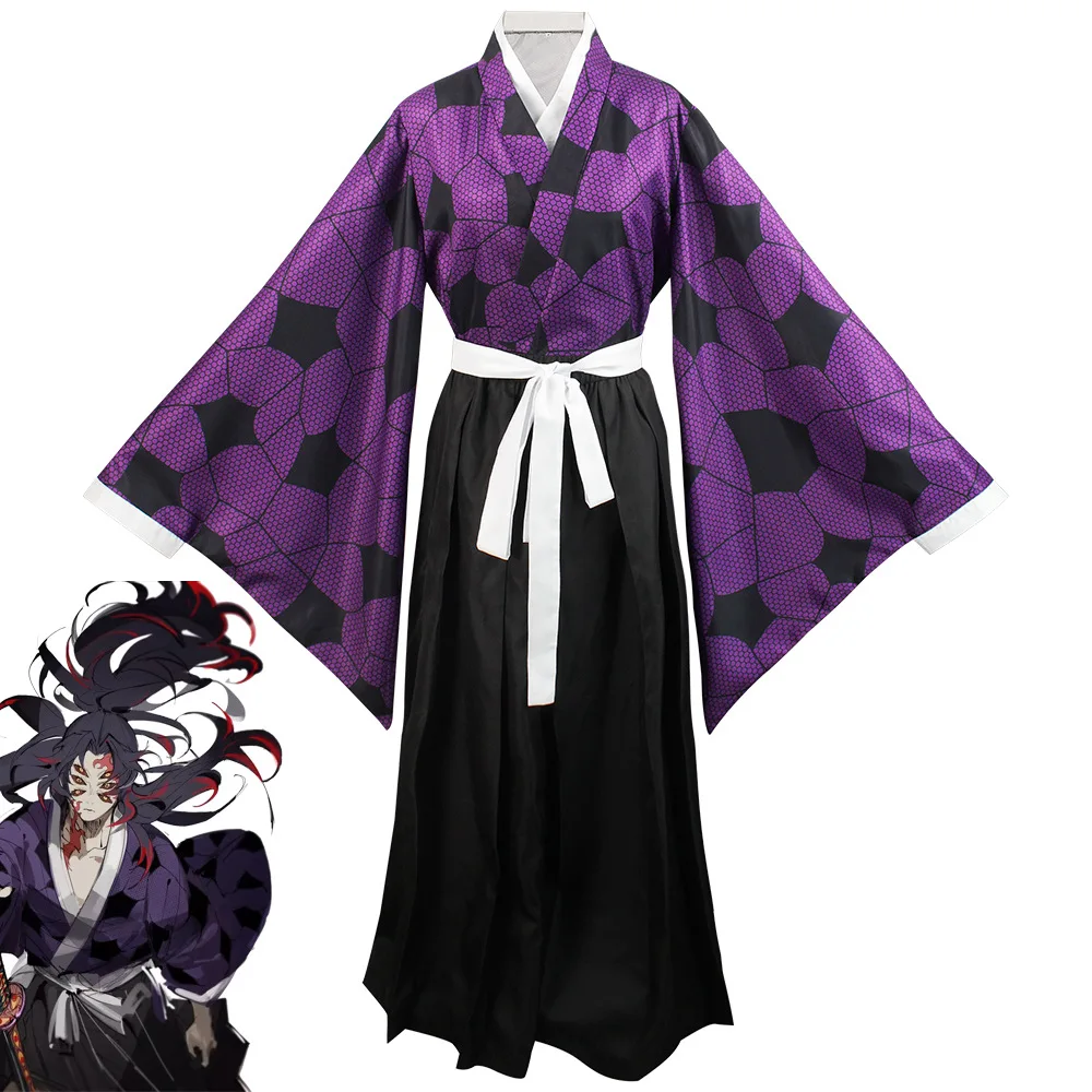 

Костюм для косплея Kokushibo, кимоно для косплея из аниме «рассекающий демонов», «no yaiba kokusowl», хаори, костюмы на Хэллоуин для мужчин