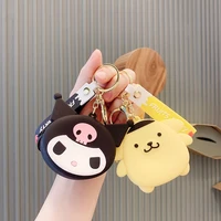 anime sanrio bag kuromi purse cinnamoroll keychain storage headphone bags cartoon purin coin purses pendant toys for girls gifts