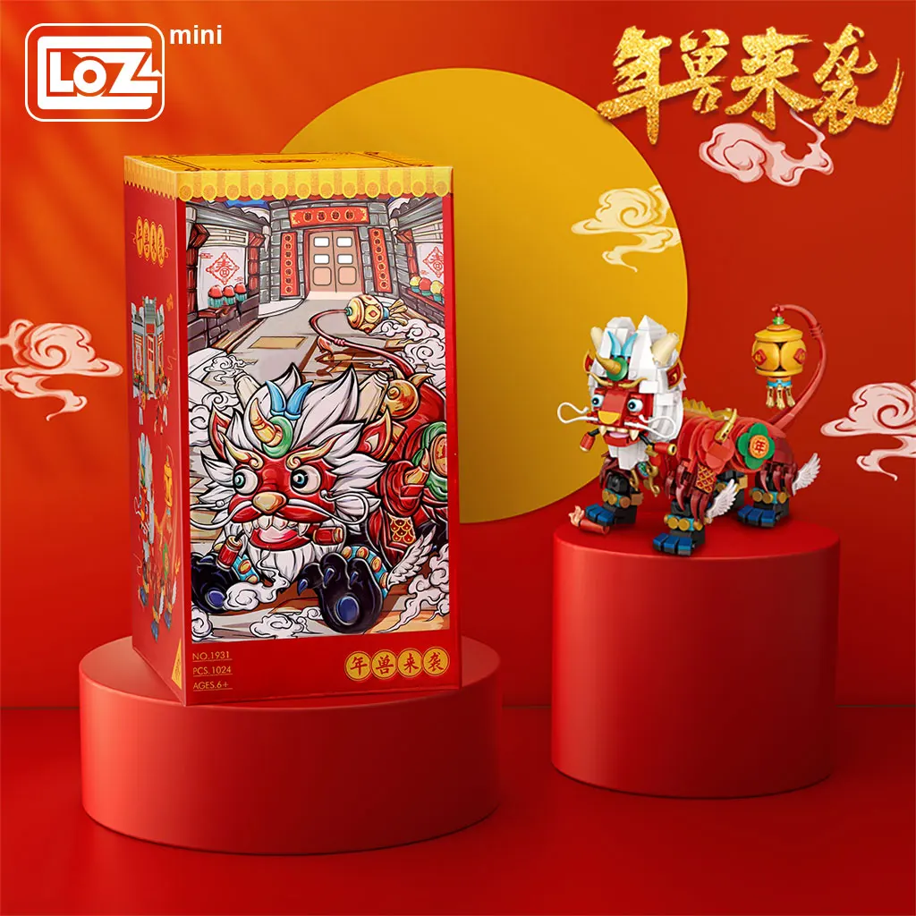 

LOZ Mini Building Blocks Building China Year beast Chinese style small particle building block toy new year gift