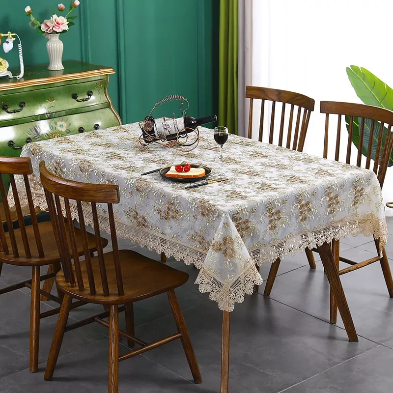 

2023 Luxury Table Cloth Lace Embroidery Table Cover for Home Wedding Banquet Party Table Cloths Furniture Cover Home tablecloth