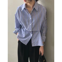 womens new spring 2022 striped long sleeved shirt long sleeve shirt fashion design causal blouse
