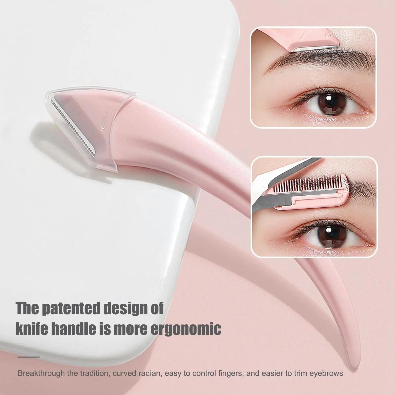 

Eyebrow Trimmer Scissors With Comb Combing PP Handle Crescentshaped Makeup Trimmer Eyebrow Scissor Trimmer Tool Beginner Eye