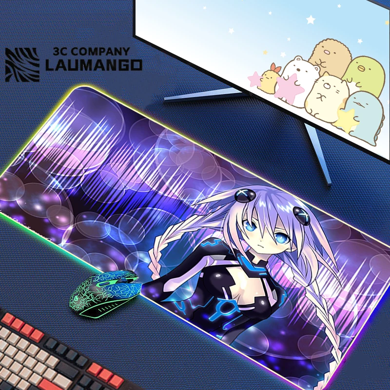 

Rgb Mouse Pad Hyperdimension Neptunia Gamer Cabinet Mats Large Keyboard Gaming Anime Accessories Mousepad Xxl Extended Mouse Mat
