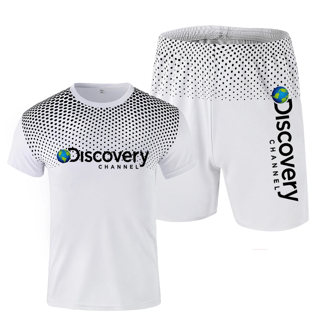 2023Discovery Men's suit 3D printed short sleeve shorts two-piece abstract painted T-shirt suit men's casual beach jogging