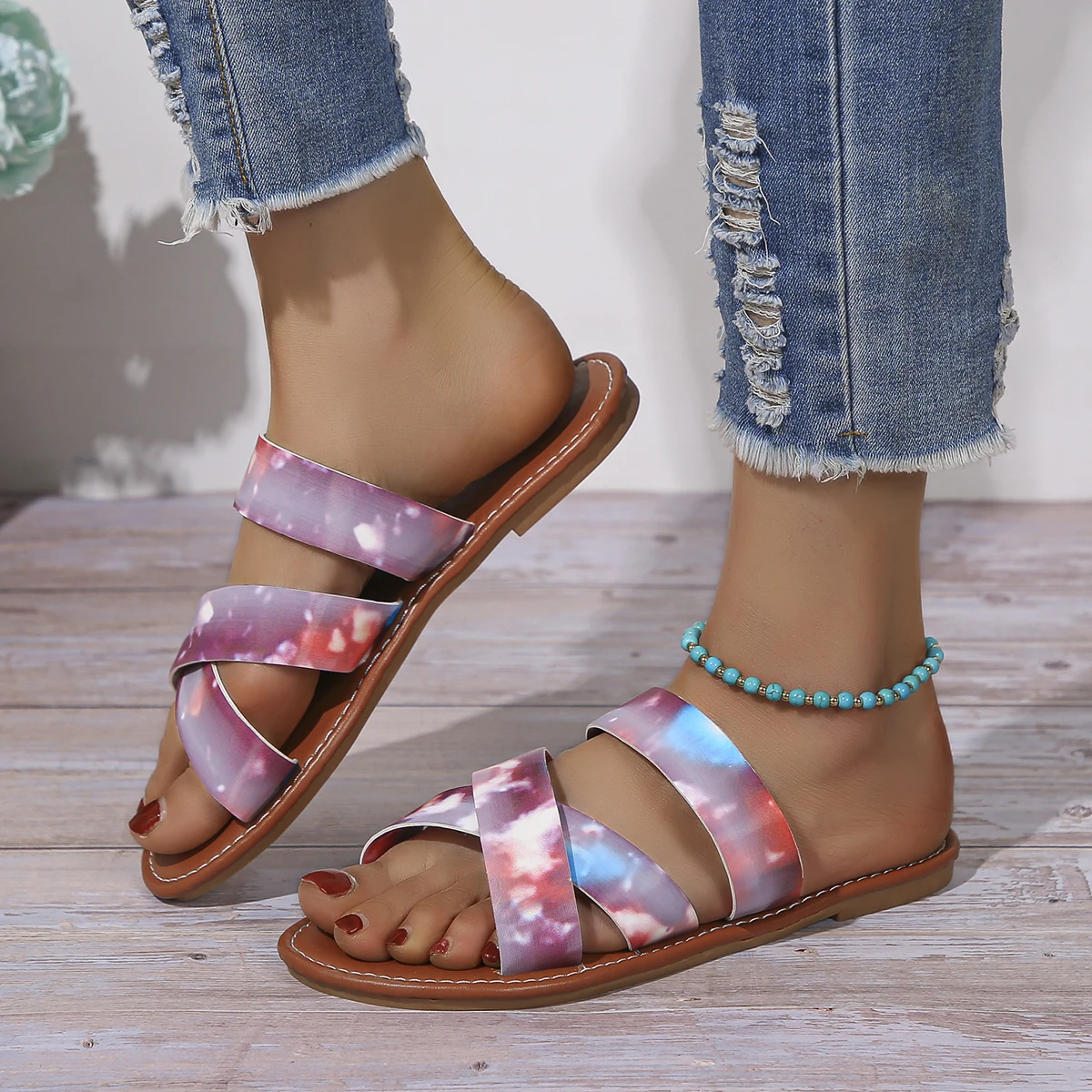 Summer Women Sandals Woman Summer Hollow Out Roman Shoes Women's Leopard Gladiator Open Toe Beach Flats Ladies Footwear 35-43