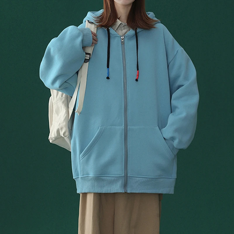 

2022 Autumn Women's Casual Zipper Hoodie Oversized Loose and Durable