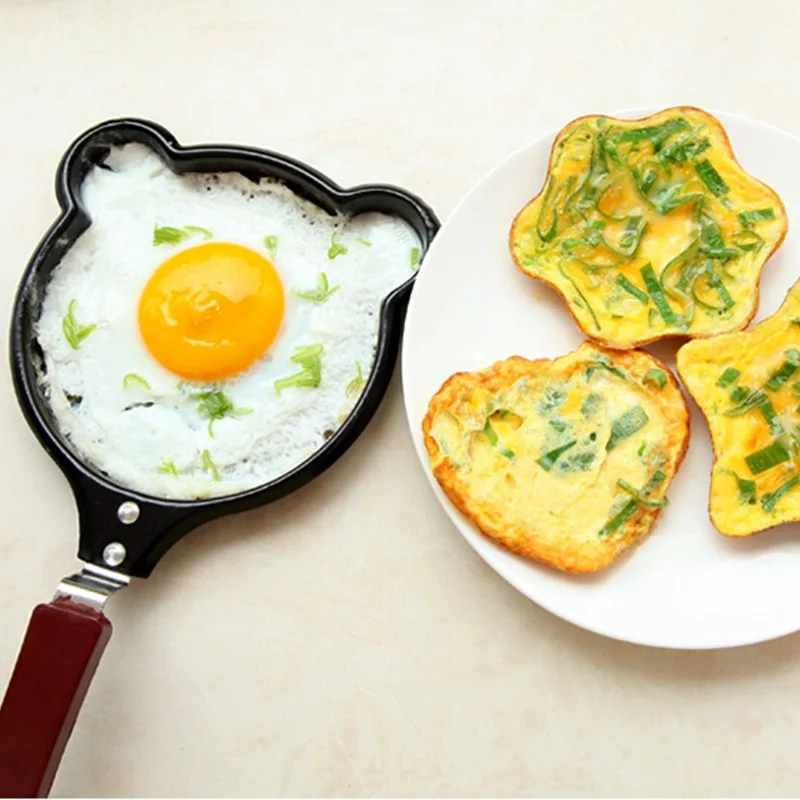 Mini Nonstick Iron Egg Frying Pan Cartoon Saucepan Eggs Fried Cooking Cookware Egg Pancake Omelette Cooker for Kid Breakfast