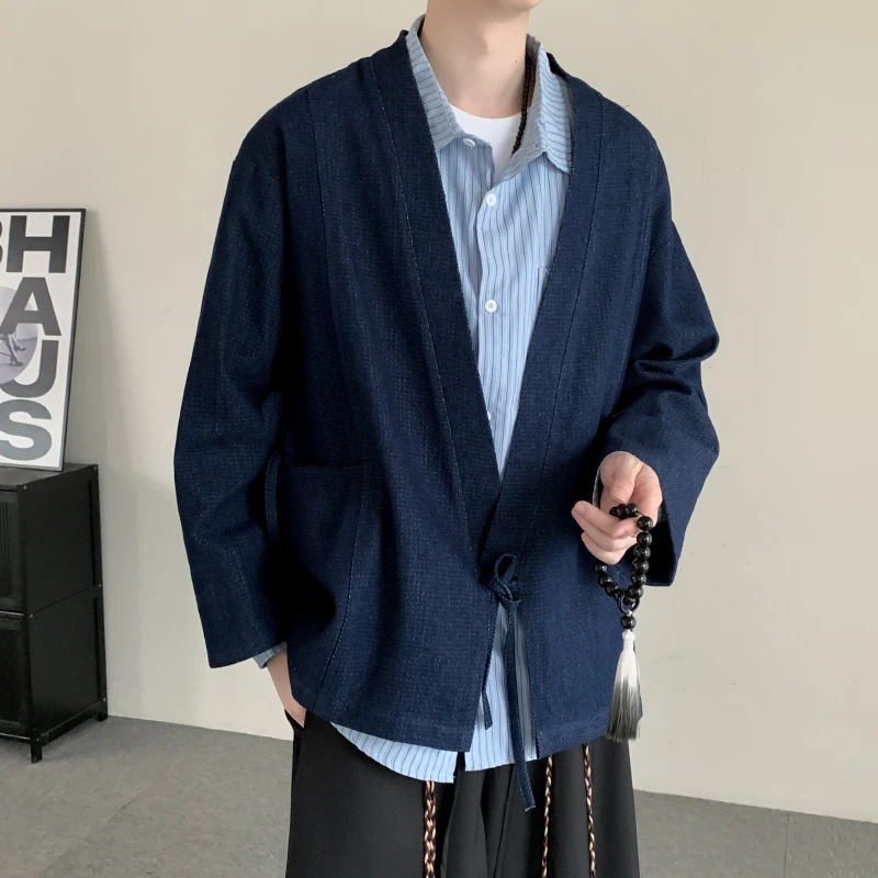 PFNW Мужской японский кардиган синяя джинсовая куртка унисекс свободная