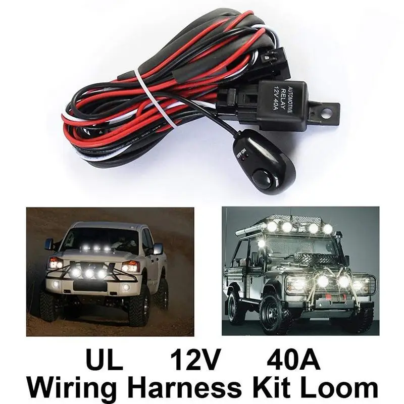 

Wiring Harness For Led Work Light 1-to-2 Strip Light Switch Wiring Harness High-power Car Modification Accessories