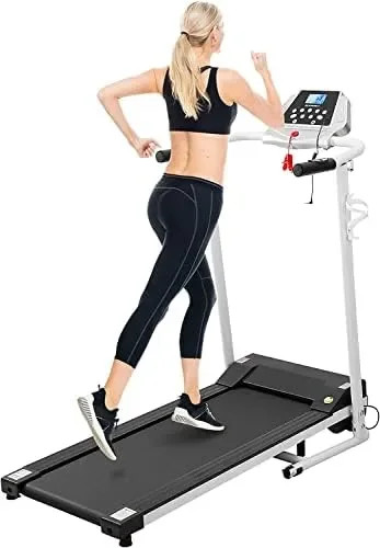 

Treadmill 1.5HP Foldable Treadmill with 12 Modes, Compact Mini Treadmill for Home Office, Space Saving Small Treadmill with Larg