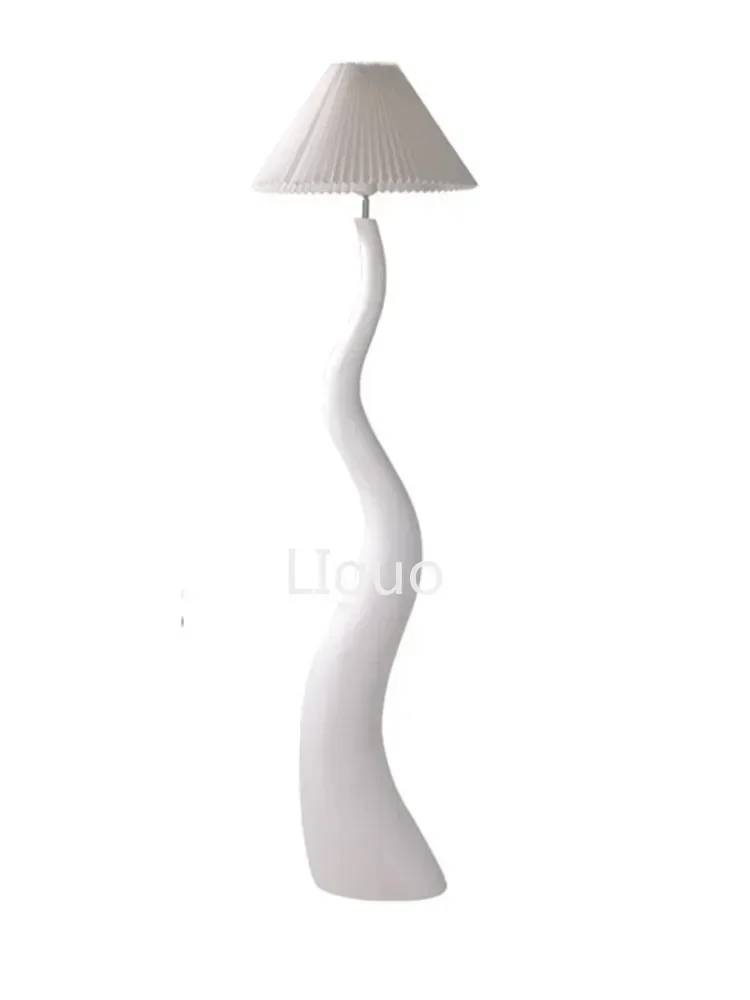Дизайнерская Напольная Лампа из кремовой смолы вертикальная лампа E27 для