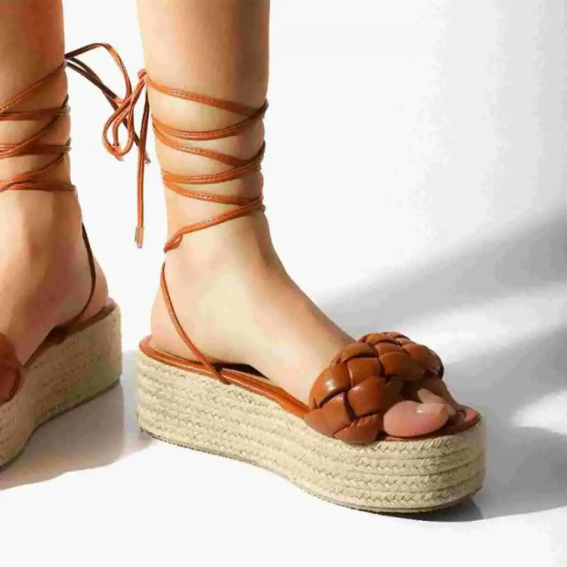 

2022 New Fashion Women Sandals White Brown Summer Platform Sandals High Heels Party Wedding Shoes Women 35-43