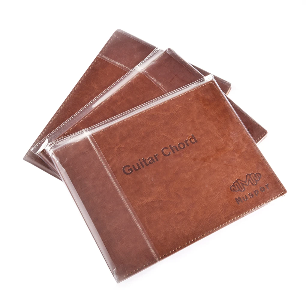 

6 String Guitar Chord Book Professional Beginner Leather Cover Folding Practice Books Festival Gift Instrument Fitting