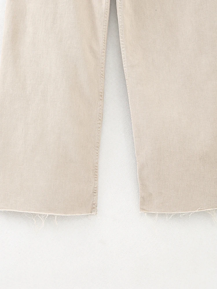 PAILETE Women 2023 fashion back patch pockets denim straight jeans vintage high waist zipper fly female trousers mujer