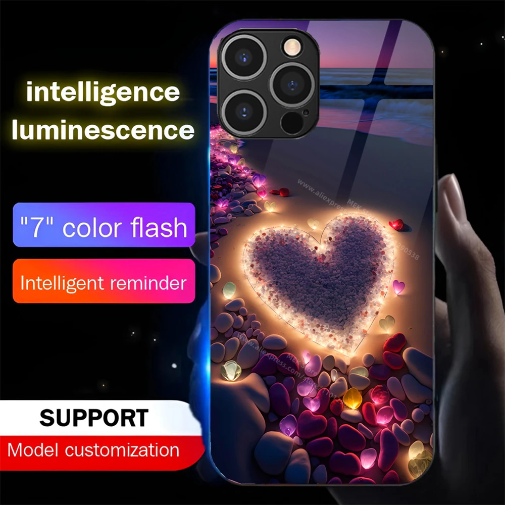 Чехлы со светодиодной вспышкой и подсветкой Crystal Butterfly для iPhone 16 15 14 13 12 11 Pro Max X XS XR