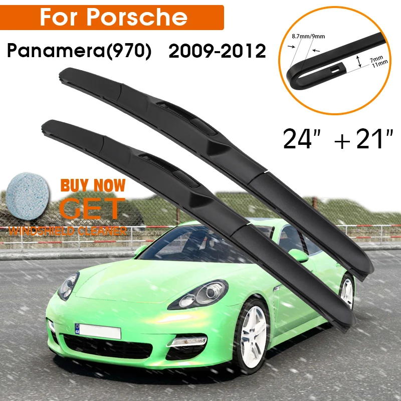 

Car Wiper For Porsche Panamera(970) 2009-2012 Windshield Rubber Silicon Refill Front Window Wiper 24"+21" LHD RHD Accessories
