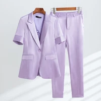 s 4xl 2022 summer new high end womens suit office business two piece set slim fit ladies jacket casual pencil pants