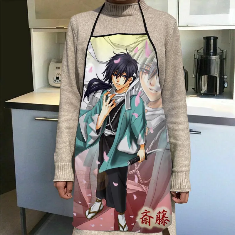 Фартуки из ткани Оксфорд Hakuouki Shinsengumi Kitan для мужчин и женщин, нагрудники для дома, готовки, выпечки, уборки, кухонные принадлежности 0216
