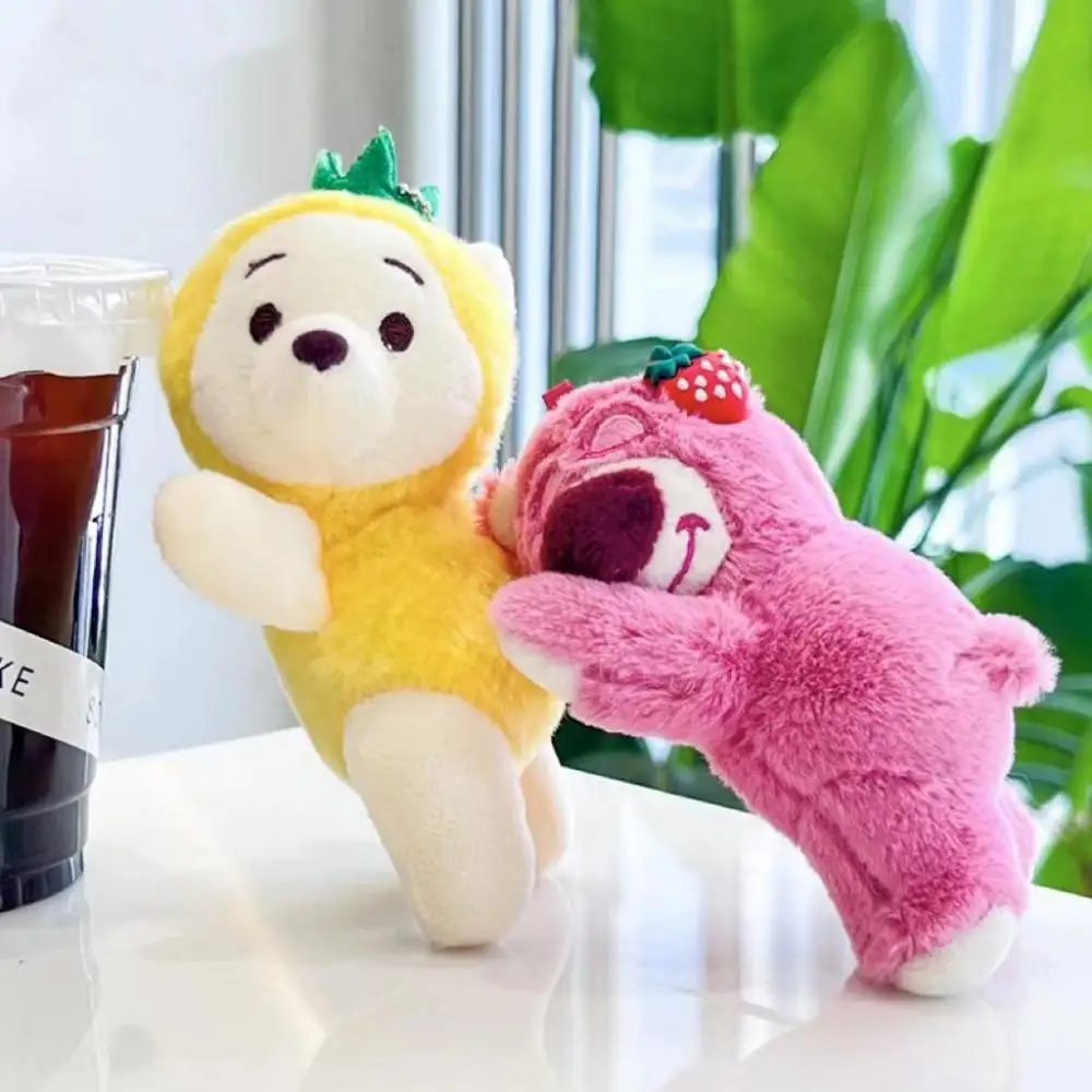 

Net Red Pawning Strawberry Bear Plush Pendant Winnie Pineapple Doll Machine Doll Car Key Chain Accessories Friend Gifts